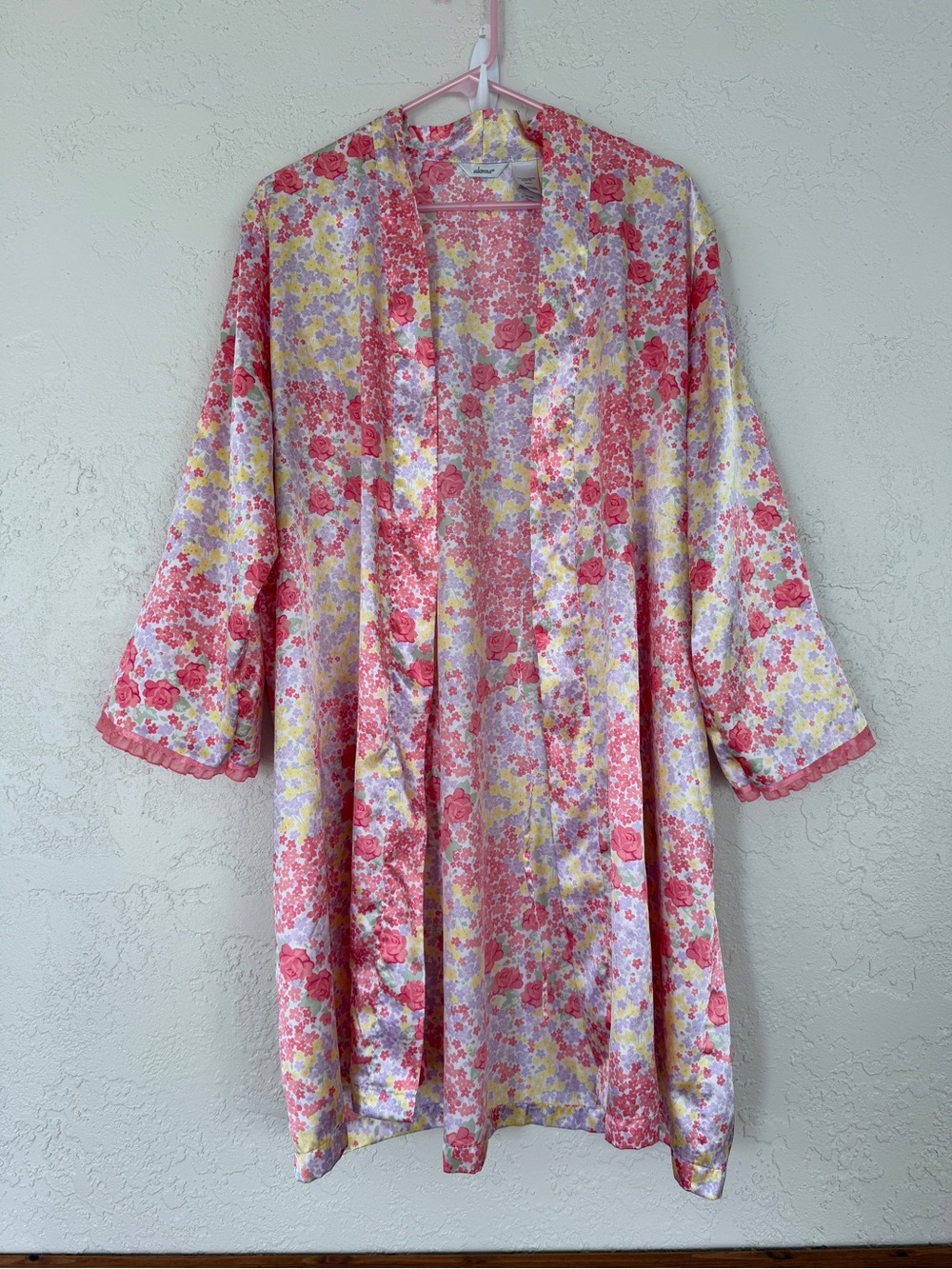 Adonna Pink Floral Kimono Robe - XL